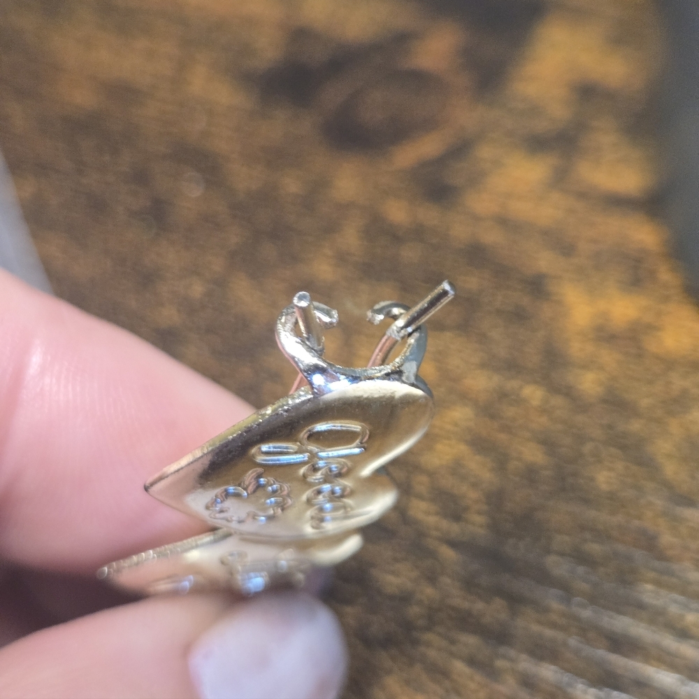 Silver Toned 'Good Luck' Heart Brooch/Barrette - Picture 5 of 6